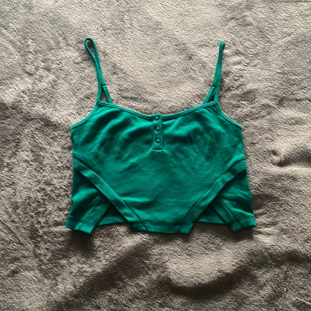 Emerald green, stylish tank top, material: cotton